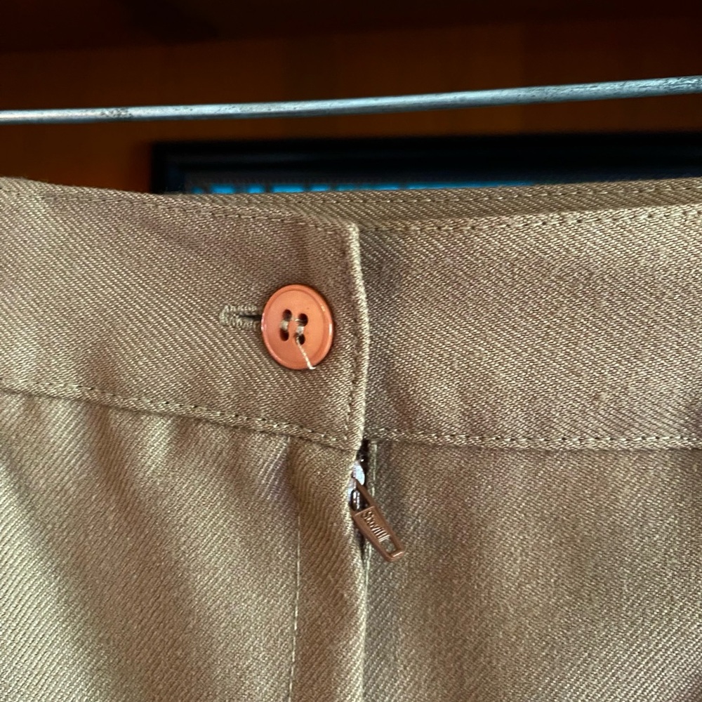 Vintage 80s Principles Petite Camel Wool Blend Midi Skirt Pockets Size 6 - Picture 10 of 12